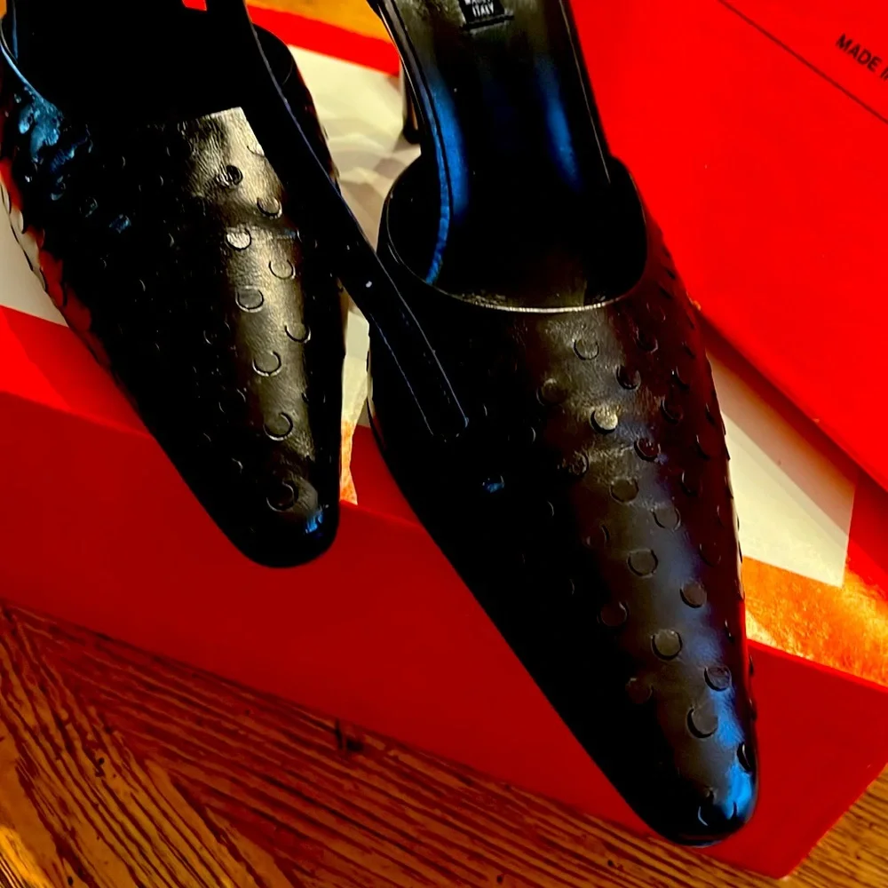 NWOTIB 🍁🔥Claudia CiutiBlack KidAll leather.Italy.S8Pointed Ankle shoeElegant🥰